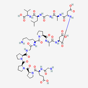 BPC-157 Molecular Structure – Body Protection Compound Research Peptide | Black Helix Labs - Black Helix labs 2D molecular structure of BPC-157 peptide showing peptide bonds and amino acid chain configuration.