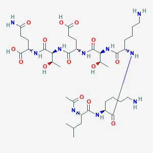 TB-500 Molecular Structure – Thymosin Beta Research Peptide | Black Helix Labs - Black Helix labs 2D peptide chain diagram of TB-500 showing its amino-acid sequence and peptide bonds.